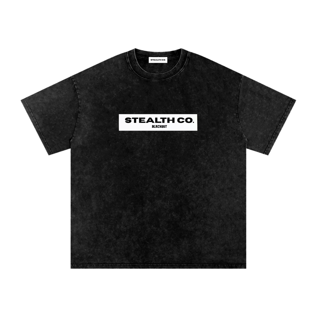 Stealth blackout Snow Washed  Cotton T-Shirt