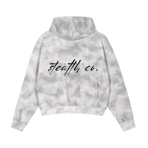 Stealth Co. Blackout Dirty Washed Zip-Up Fleece Hoodie