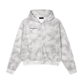 Stealth blackout Dirty Washed Zip-Up Fleece Hoodie
